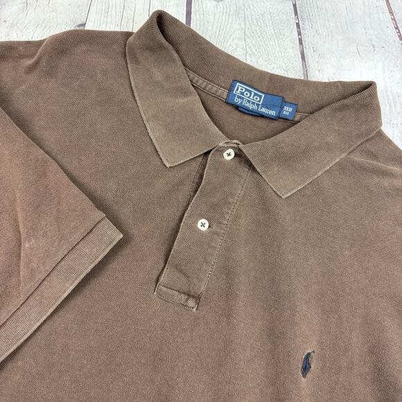 Polo Ralph Lauren Men’s 3XB Brown Short Sleeve Big & Tall Classic Fit Polo Shirt - Picture 1 of 10